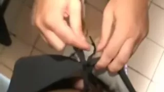 Non-Professional threesome fuck on cocuh