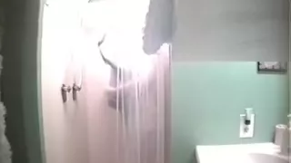 immature slut getting out of shower