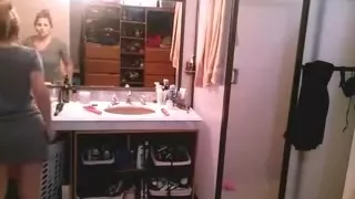 Washing my immature cunt in the bathroom