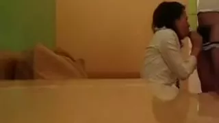 An asian broad offers me a blowjob