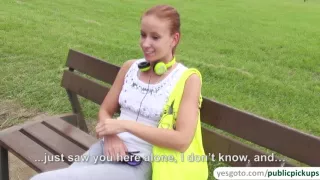 Sexy ginger hottie make quick cash from a quick fuck in public
