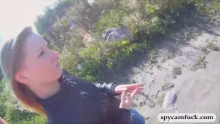 Dude records his casual sex by the beach with this sexy teen