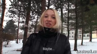 Busty amateur fucked with stranger guy for alot of cash