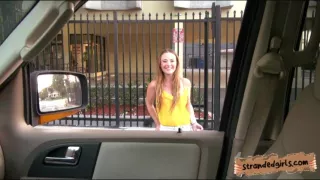 Busty blonde teen pounded by stranger dude in public