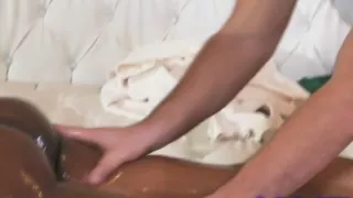 Sexy ebony babe hard fucked