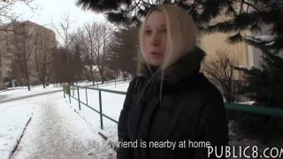 Eurobabe with big tits picked up and fucked for money