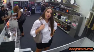 Nice ass slut with big tits banged in the pawn shop by the owner