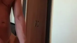 Solo gay stud masturbating with his toy