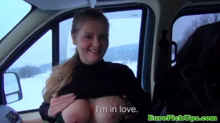 Real euro picked up bimbo giving blowjob