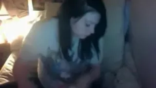 immature Smokes A Cigarette And Masturbates With A Toy On Her Daybed