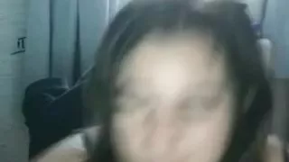 big beautiful woman fat girlfriend  touch her scones and inserts strap in her cum-aperture