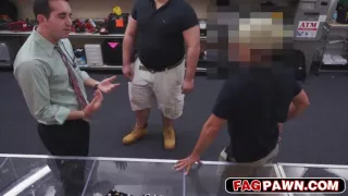 Horny stud getting a huge cock in his ass