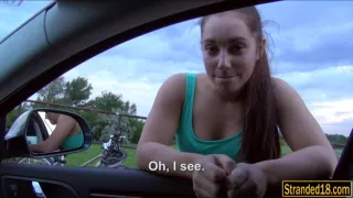 Countrygirl Jenny Dark hitch hikes and pussy stuffed in public