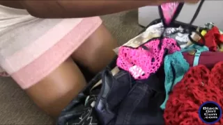 Ebony slut Chanell Heart bukkake facial after hard fucking