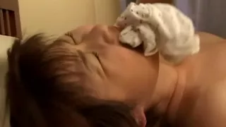 Japanese couple gets nasty after his lady take a bath