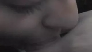 Teen rubs a big throbbing cock