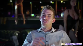 Busty Siena drops to her knees and sucks deeply a stiff big cock