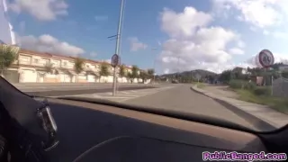 Jenny Glam fucked on a car on a public road