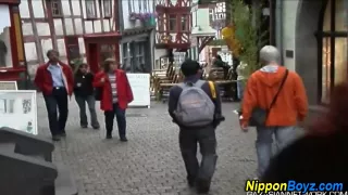 Asian stud publicly sucked by whitey