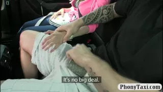 Busty passenger fucked inside the cab in exchange for her fare