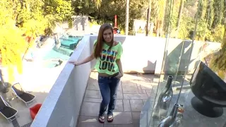 Blowjob by a naked teen bitch