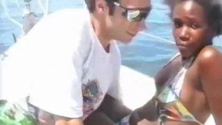 After a ride of boat he wants to fuck his friend's black ass on a desert beach