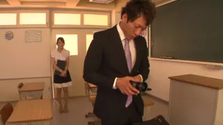 Beautiful Japanese babe Rio horny teacher gets cock