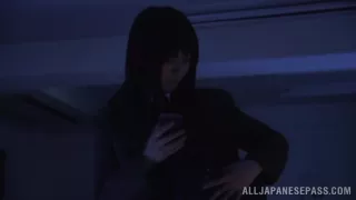 Ruri Narumiya nice Asian teen in school uniform rides cock