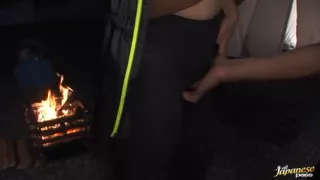 Camping outdoors turns into some horny fucking