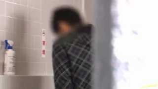 Pretty and cock craving skinny Asian teasing and fucking in th toilet