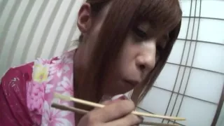 Kokomi Naruse nice Asian teen in kimono gives amazing blowjob