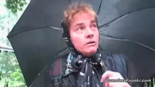 Blonde granny fucked in the woods