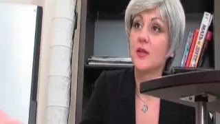 Hot milf with sexy tattoos office fucking