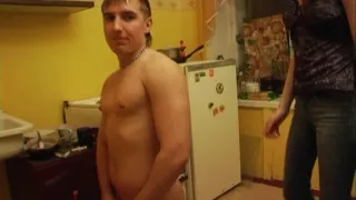 Slave tied up and whipped