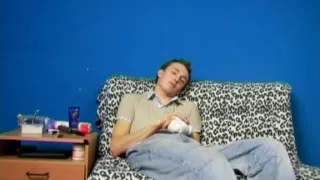 Crazy guy makes holes in pantyhose