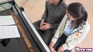 Petite and brunette teen Dillion Harper recieves an intense fucking with her boyfriend in her room