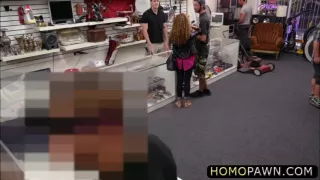 Hot blonde model gets to suck two hot dicks and gets fucked in the ass