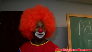 Latina blows clowning teacher