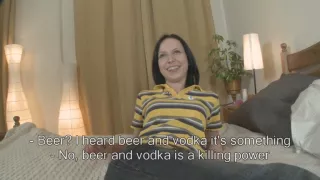 Casting sex with a young brunette