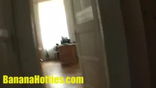 Two dicks for hot tattoed chick at first casting