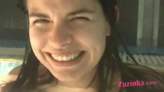 Orgasm in a swimming pool