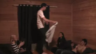 A common game with bottle ends up with wild gals fuck