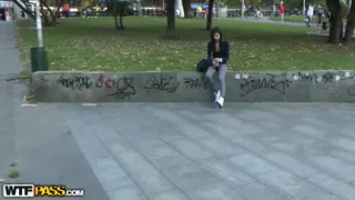 Wicked hottie sucks in the park