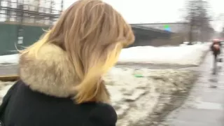 Sexy girl picked up on a skate rink