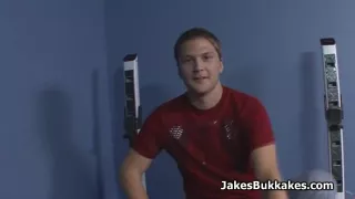 Sexy Guy Caught in Interracial Bukkake