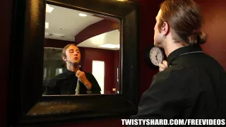 Horny brunette wife talks her man out of going to work