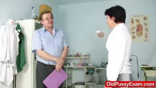 housewife Eva visits gyno doc fuck hole inspection