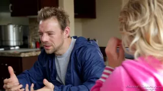 Cocksucking brunette gets her bun drilled by a fat rod