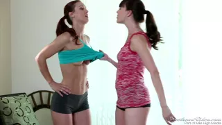 Brunette lesbian licks her girlfriend's dripping cunt