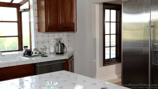 Horny redhead and brunette milf make out and kiss sexy